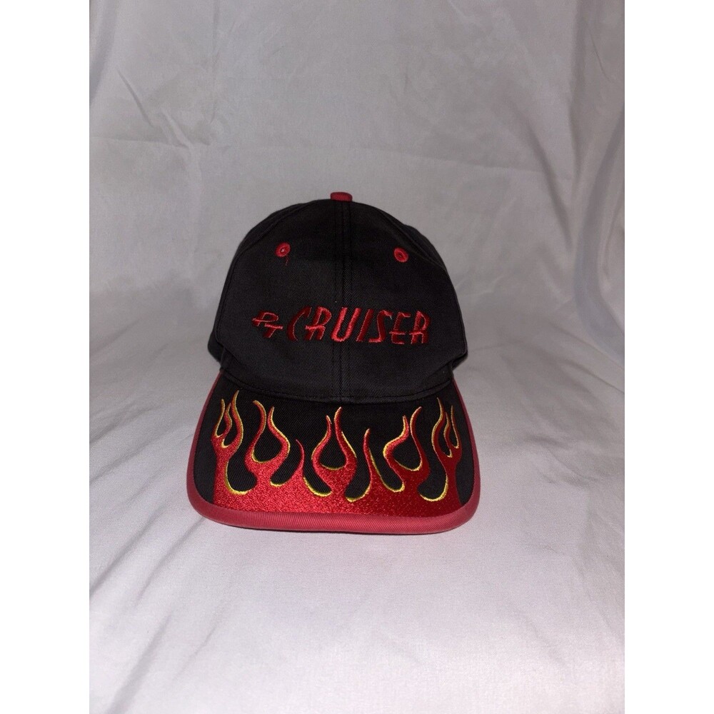 PT Cruiser Black Red Yellow Falcon Flame Hat Vintage